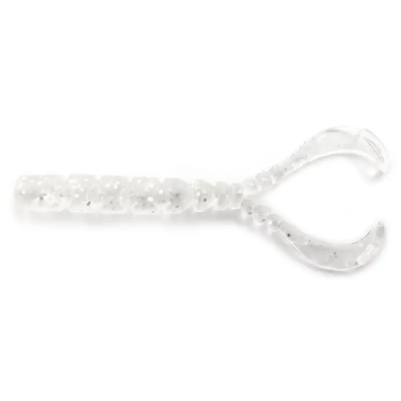 Twister Mustad Aji Chiki, Clear Silver Glitter, 4.3cm, 13buc Lichidare de stoc