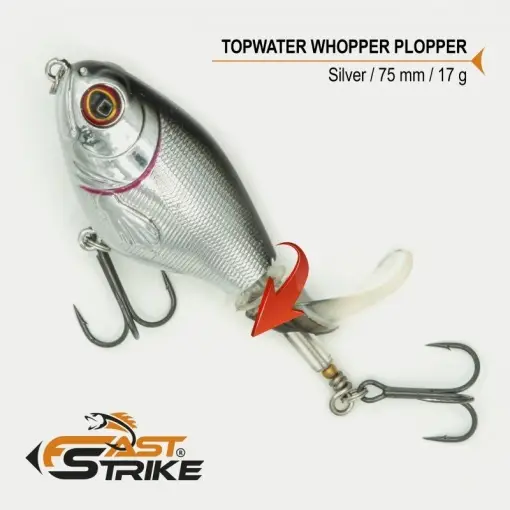 Cumpără online Vobler Fast Strike Top Water, Silver 006, 7.5cm, 17g