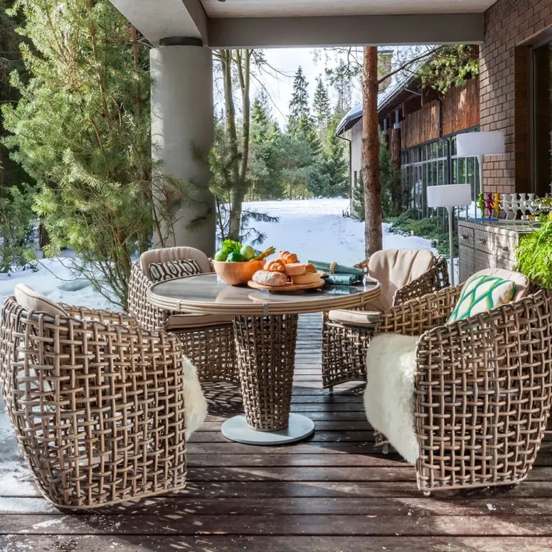 Cumpărături sigure DINASTY Set mobilier terasă/grădină, 4 fotolii și masă