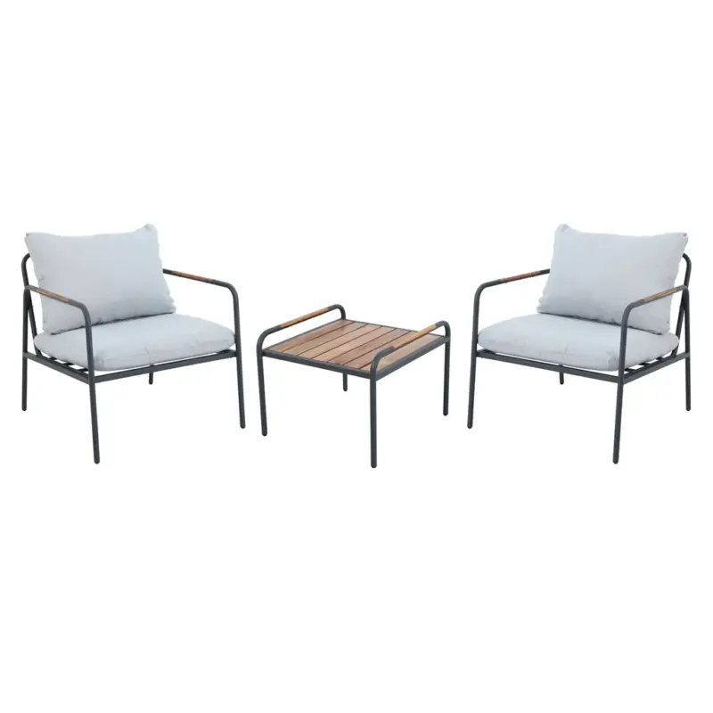 ECHO Set mobilier terasă/grădină, 2 fotolii și măsuță Disponibil imediat