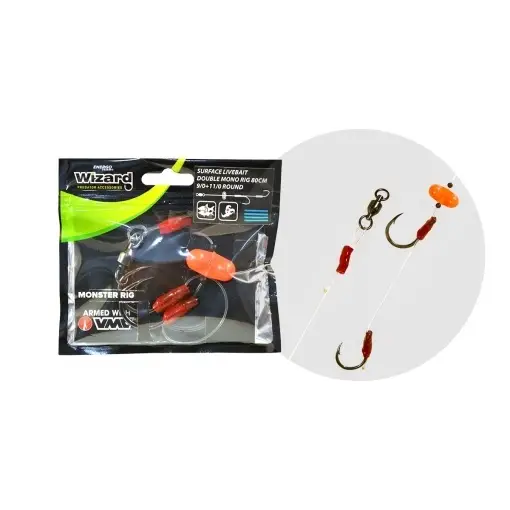 Montură Somn Wizard Monster Surface Livebait Double Mono Rig cu Zornăitoare Livrare expres