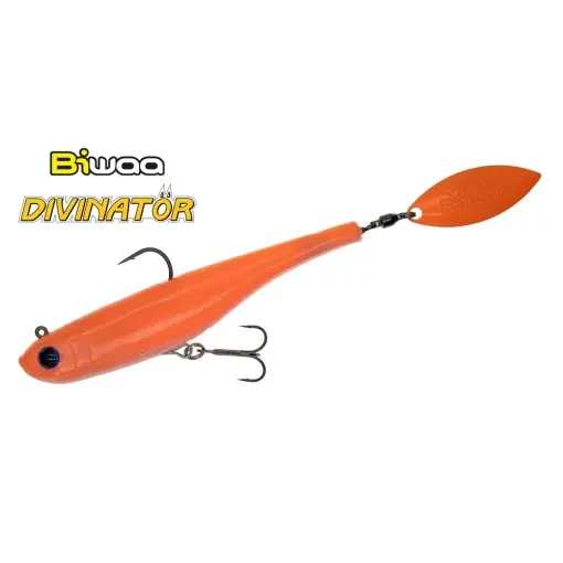 Spinnertail Biwaa Divinator Junior, UV Orange, 14cm, 22g Noutate
