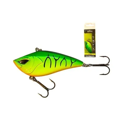 Noutate Vobler Wizard Vertix Vibrato Rattle Sinking Chartreuse Tiger, 7cm, 16g