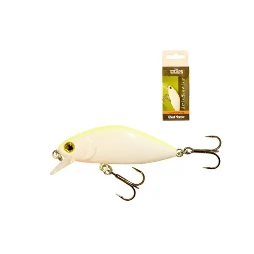Vobler Wizard Ghost Minnow Slow Sinking White-Yellow, 5cm, 4g Cumpărături sigure