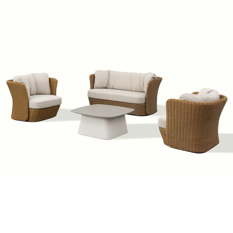 MIRAGE Set mobilier terasă/grădină, 2 fotolii, canapea și 2 măsuțe Doar azi
