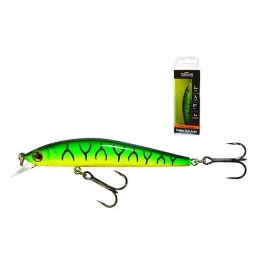 Vobler Wizard Shallow Shad Junior Slow Sinking Chartreuse Tiger, 7cm, 7g Popular