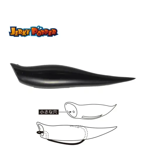 Shad Tiemco Jerky Popper ECO Solid Black, 8.3cm, 6g, 3buc/plic Discount