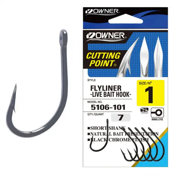 Livrare gratuită Carlig Owner 5106 No.1/0 Flyliner Live Bait