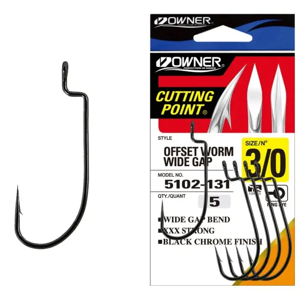 Jig Owner 5102 No.4/0 Offset Worm Wide Gap Popular
