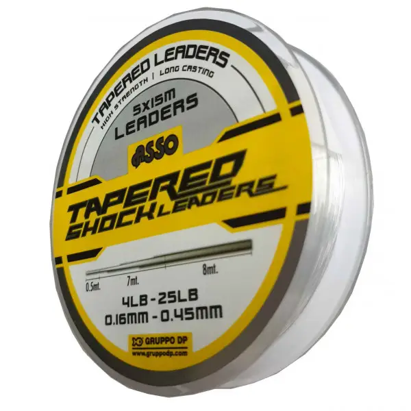 Cumpără online Fir Asso Tapered Shock Leader 0.20/0.57mm 2.72kg-20.41kg 15m Clear