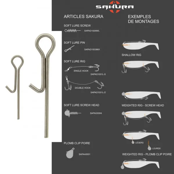 Spiral Sakura Soft Lure Pin Chilipir