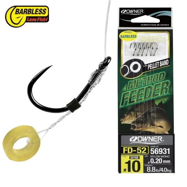 Rig Feeder Owner 56931 No.14 0.18 FD-52 Pellet Band Barbless Promoție