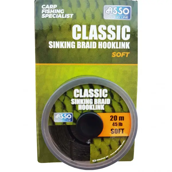 Ofertă limitată Fir Asso Classic Soft Sinking Braid Hooklink 35Lb 20m Verde
