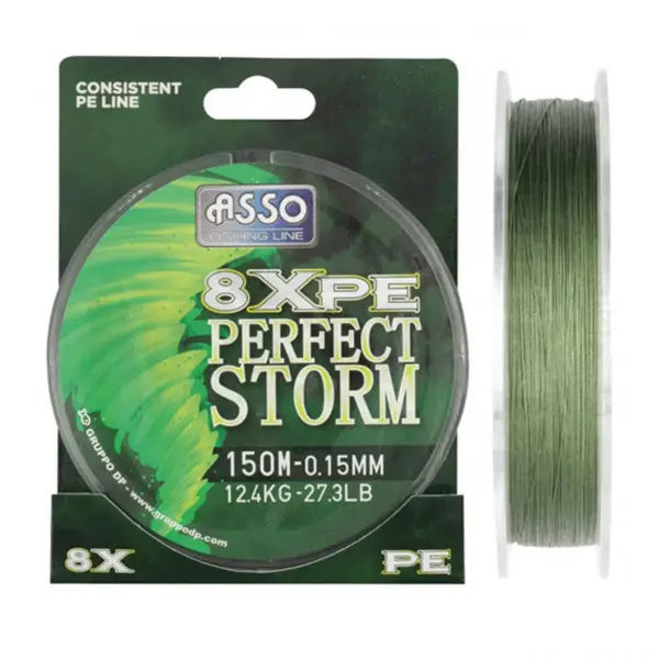 Fir Asso Perfect Storm 8X 0.08mm 8.60kg 150m Moss Green Nu rata