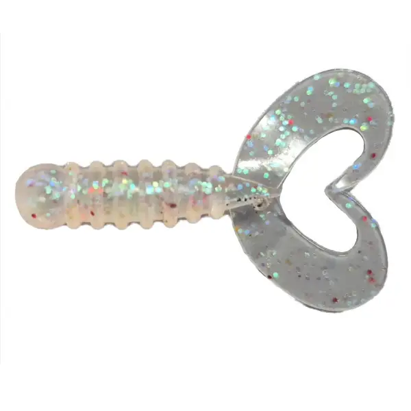 Grub Rock'N Bait Cultiva RB-1 10 Clear UV Ring Twin Tail Reducere