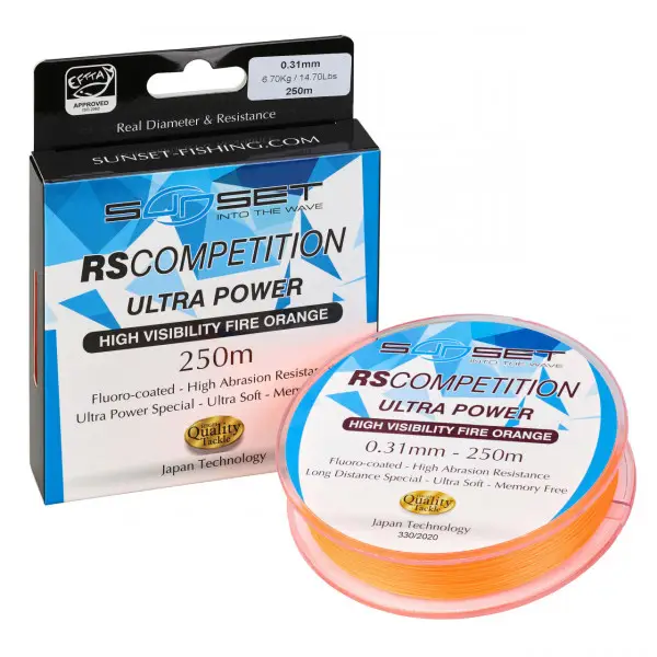 Plată sigură Fir Sunset RS Competition Ultra Power 0.40mm 12.00kg 250m Hi-Visibility Orange