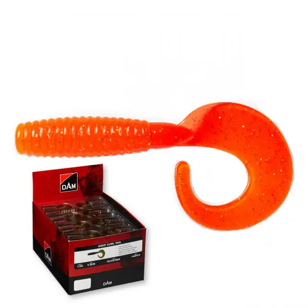 Twister DAM Grup Curl Tail 5.5cm UV Orange/Silver Super ofertă