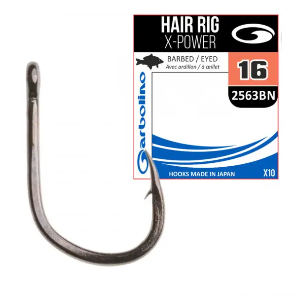 Reducere extra Carlig Garbolino No.10 Hair Rig X-Power 2563 Black Nickel 10buc