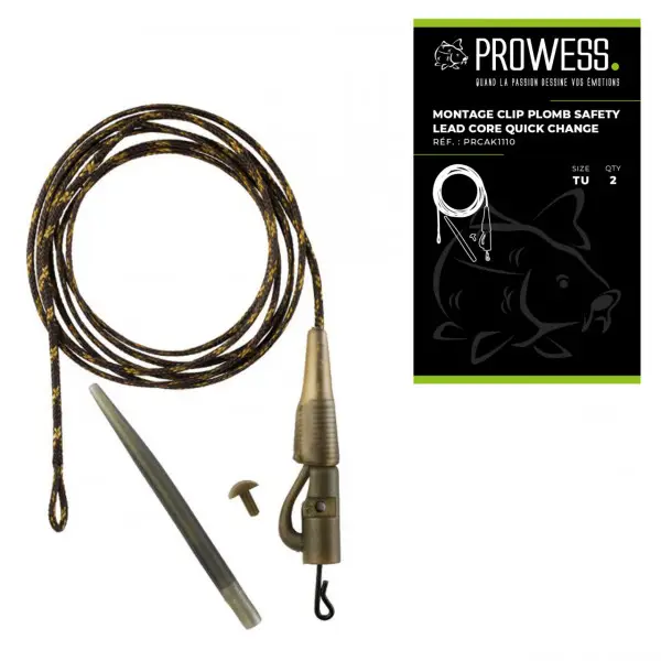 Montura Prowess Clip Plumb Safety Leadcore Agrafa Quick Change 2 buc Lichidare de stoc