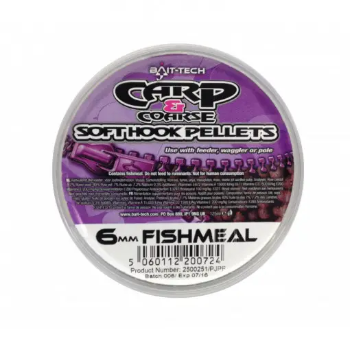 Pelete Bait-Tech Softhook Pellets, 6mm, 125ml Reducere de preț