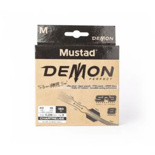 Reducere extra Fir Textil Mustad Demon Perfect Braid 8, 150m, Chartreuse