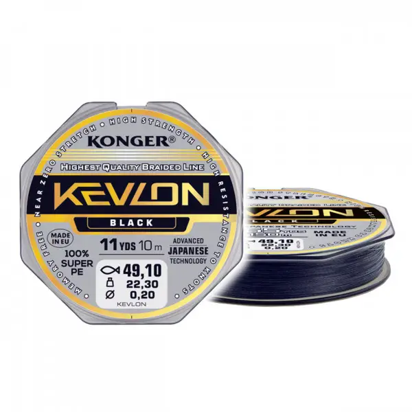 Retur gratuit Fir Textil Konger Rigging Line Kevlon X4 0.12mm 10.1kg 10m Black