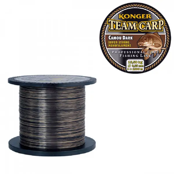 Fir Konger Team Carp 0.35mm 13.5kg 1000m Camou Dark Promoție
