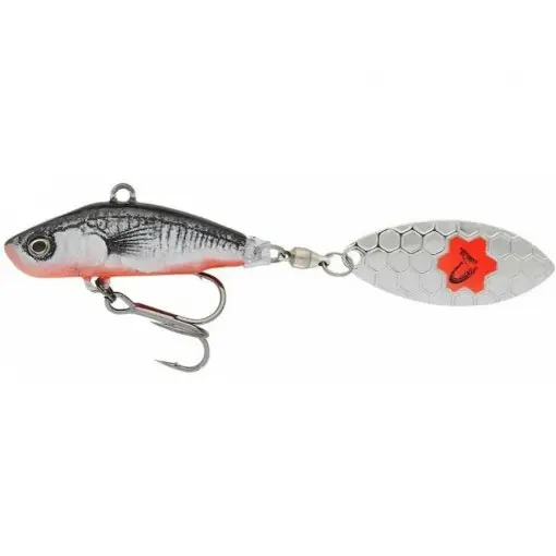 Noutate Spinnertail Savage Gear 3D Sticklebait Tail Spin, Sinking, 7.3cm, 13g, Black Red