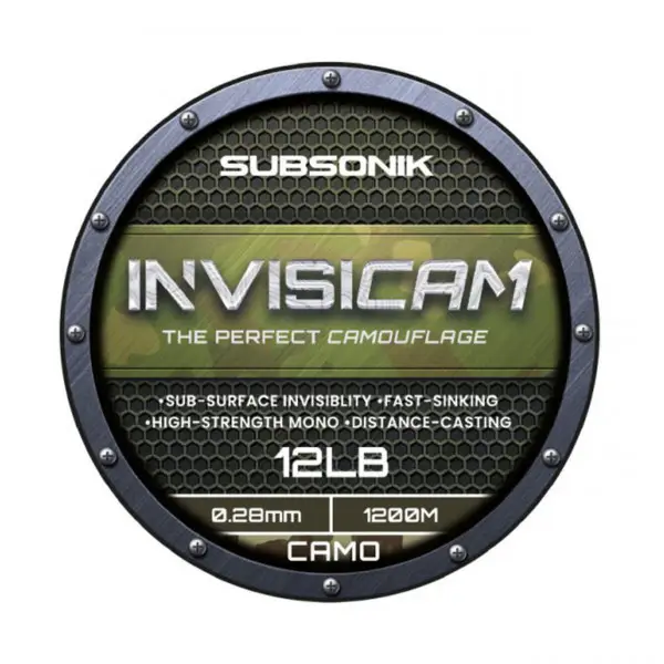 Fir Monofilament Sonik Subsonik 1200m Invisicam Verde-Maro-Negru Plată securizată