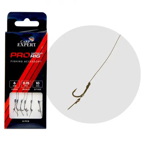 Carlige Legate Carp Expert Pro Method Feeder Hair Rig, spin 7mm, 6buc/plic Ofertă de sezon