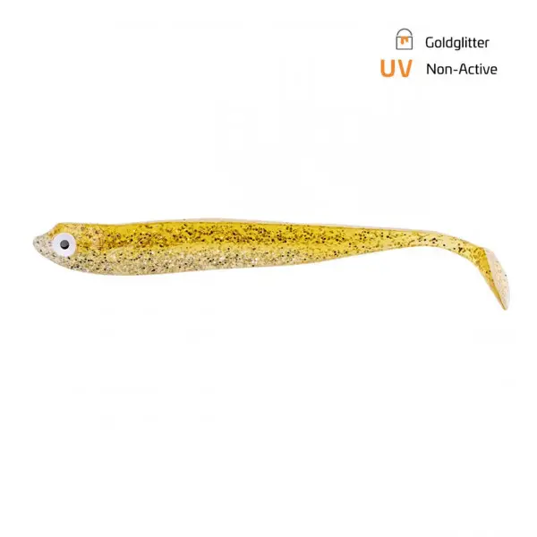 Shad Zeck ZANDER Gummi 12cm Goldglitter 3buc Transport gratuit