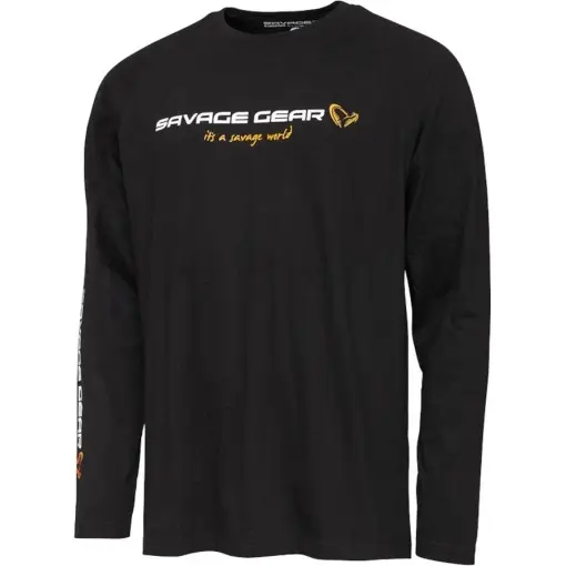 Bluza Savage Gear Signature Long Sleeve, Black Caviar Preț mic