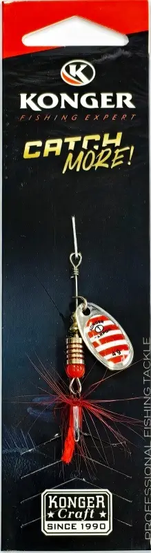Lingura Rotativa Konger Tarpon Champion No.1 4gr 01 Red Stripes Livrare rapidă
