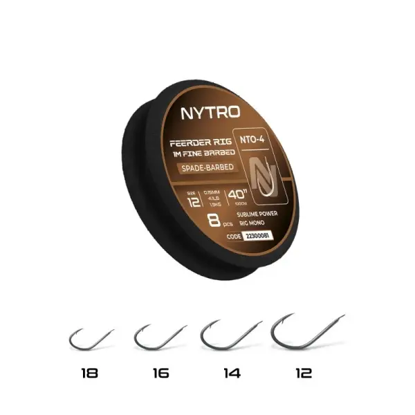 Rig Fine Feeder Nytro 100cm NTO4 Monofilament Calitate înaltă