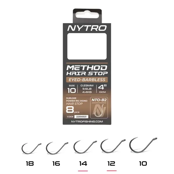 Premium Rig Feeder Nytro Barbless 10cm B2 Method Quick Stop 10buc