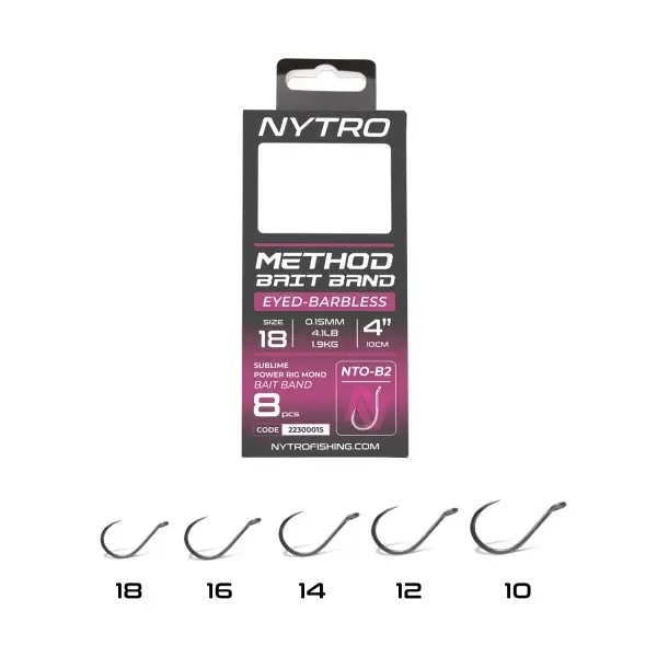 Rig Feeder Nytro Barbless 10cm Method Bait Band 10buc Cumpără online