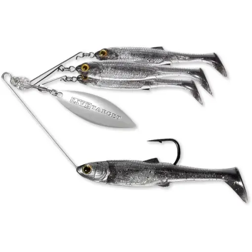 Popular Spinnerbait Live Target BaitBall Spinner Rig Large, Smoke/Silver, 14g