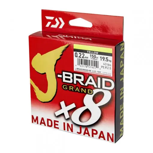 Transport gratuit Fir textil J-BRAID Grand X8 yellow 135m Daiwa