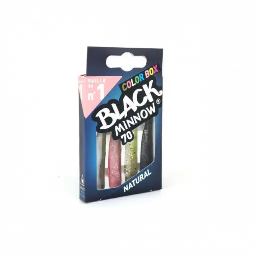 Noutate Set Shad Black Minnow Natural, 7cm, 4buc/plic Fiiish