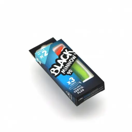Disponibil imediat Shad Black Minnow Green/Orange, 9cm, 3buc/plic Fiiish