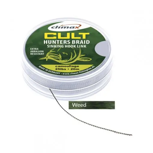 Ofertă exclusivă Fir Textil Climax Cult Huntersbraid Sinking Hooklink Weed Green, 20m