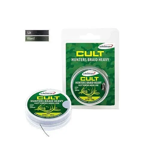 Preț mic Fir Textil Climax Cult Huntersbraid Heavy Sinking Hooklink Dark Silt, 20m