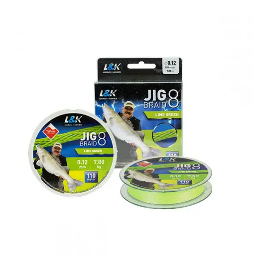 Plată securizată Fir textil L&K Jig Braid, Lime Green, 110m