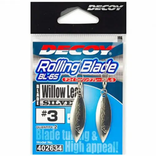 Ofertă limitată Paleta Oscilanta cu Vartej Decoy BL-65 Willow Leaf Silver, 2buc