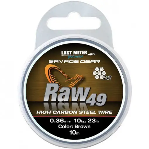 Reducere specială Fir struna Savage Gear RAW 49, maro, 10m