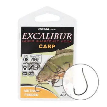 Bestseller Carlige Excalibur Carp Method Feeder, 10buc