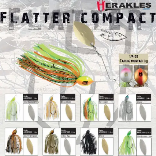 Promoție Spinnerbait Herakles Flatter Compact, Silver, 7g