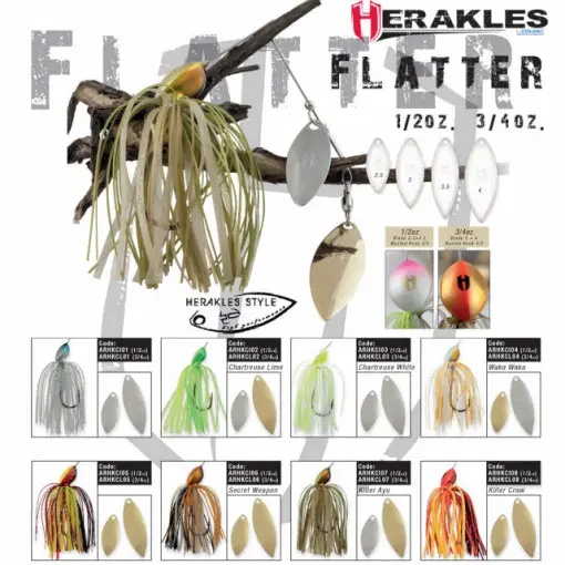 Transport gratuit Spinnerbait Herakles Flatter, Chili Pepper, 21g