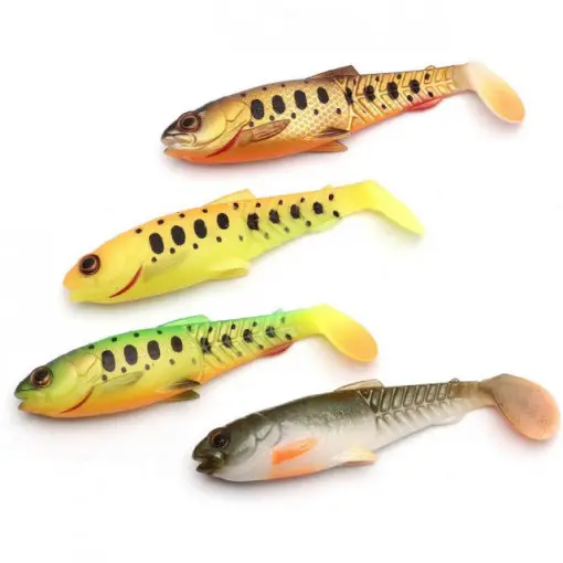 Set naluci Gear Craft Cannibal Paddletail, Dark Water Mix, 10.5cm, 12g, 4bc Preț mic