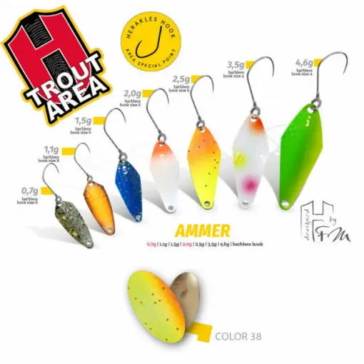 Oscilanta Herakles Ammer, Culoare 38 - Chartreuse Orange/Gold, 2.5g Bestseller